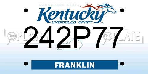 242P77 Kentucky License Plate