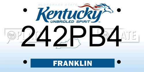242PB4 Kentucky License Plate