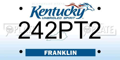 242PT2 Kentucky License Plate