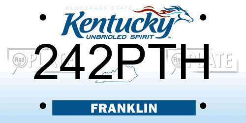 242PTH Kentucky License Plate