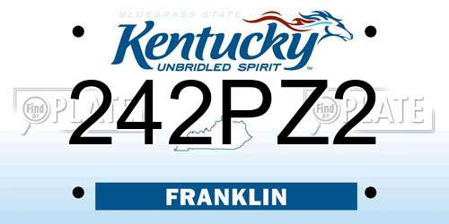 242PZ2 Kentucky License Plate