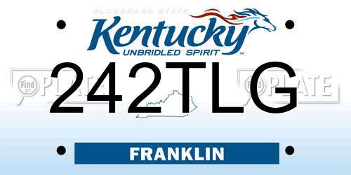 242TLG Kentucky License Plate