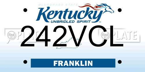 242VCL Kentucky License Plate