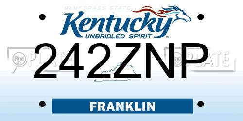 242ZNP Kentucky License Plate