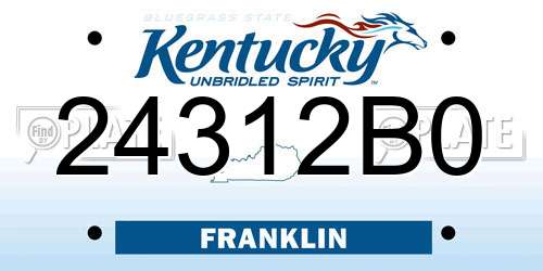 24312B0 Kentucky License Plate