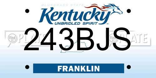 243BJS Kentucky License Plate