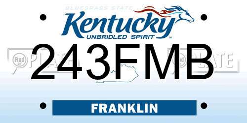 243FMB Kentucky License Plate