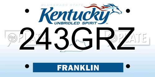 243GRZ Kentucky License Plate