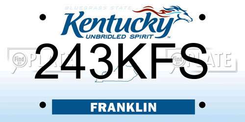 243KFS Kentucky License Plate