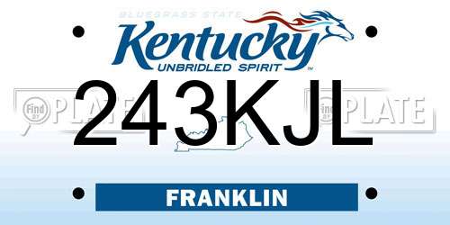 243KJL Kentucky License Plate