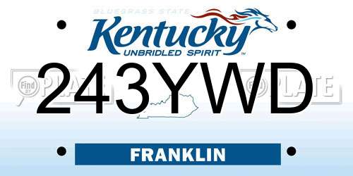 243YWD Kentucky License Plate