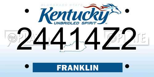 24414Z2 Kentucky License Plate