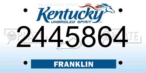 2445864 Kentucky License Plate