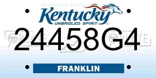 24458G4 Kentucky License Plate