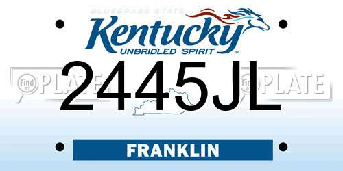 2445JL Kentucky License Plate