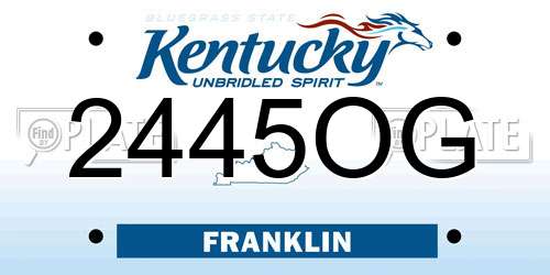 2445OG Kentucky License Plate