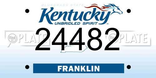 24482 Kentucky License Plate