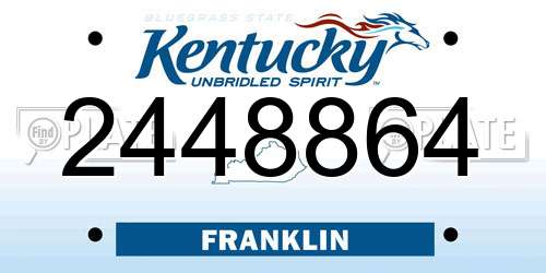2448864 Kentucky License Plate