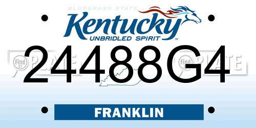 24488G4 Kentucky License Plate