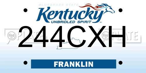 244CXH Kentucky License Plate