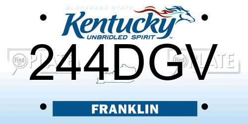 244DGV Kentucky License Plate