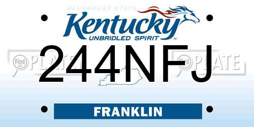 244NFJ Kentucky License Plate