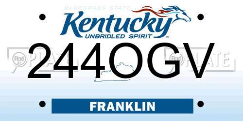 244OGV Kentucky License Plate