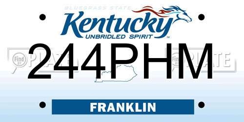 244PHM Kentucky License Plate