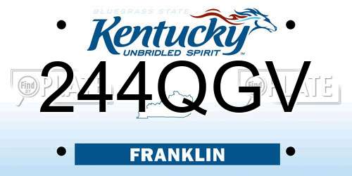 244QGV Kentucky License Plate