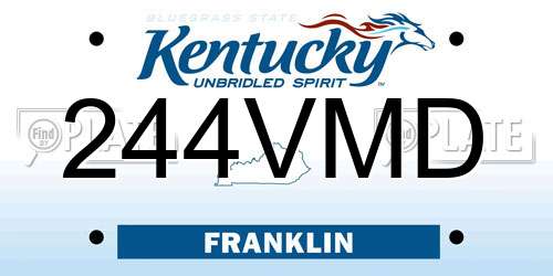 244VMD Kentucky License Plate