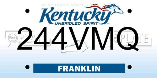 244VMQ Kentucky License Plate