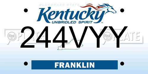 244VYY Kentucky License Plate