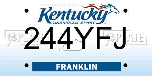 244YFJ Kentucky License Plate