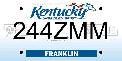 244ZMM Kentucky License Plate