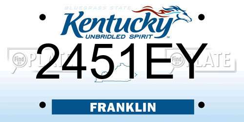 2451EY Kentucky License Plate
