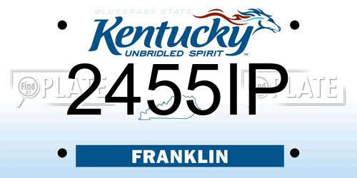 2455IP Kentucky License Plate