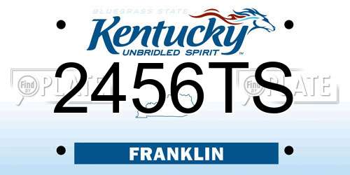 2456TS Kentucky License Plate