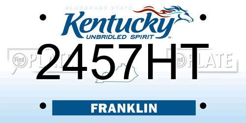 2457HT Kentucky License Plate