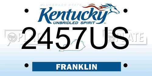 2457US Kentucky License Plate