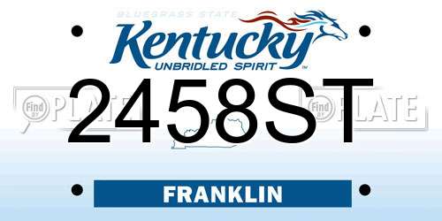 2458ST Kentucky License Plate