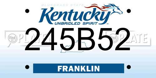 245B52 Kentucky License Plate