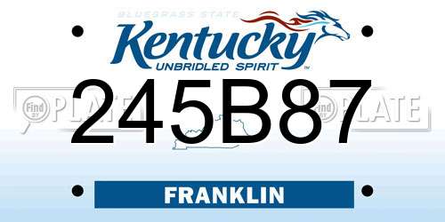 245B87 Kentucky License Plate