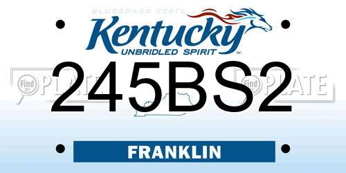 245BS2 Kentucky License Plate