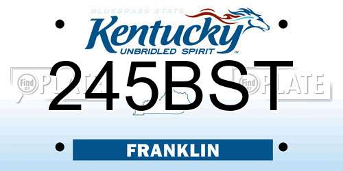 245BST Kentucky License Plate