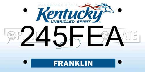 245FEA Kentucky License Plate