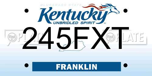 245FXT Kentucky License Plate