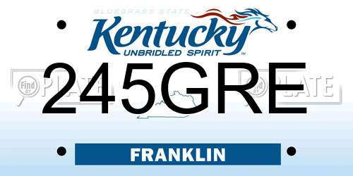 245GRE Kentucky License Plate