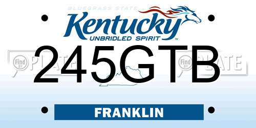 245GTB Kentucky License Plate