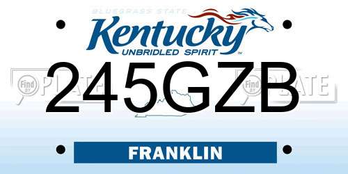 245GZB Kentucky License Plate