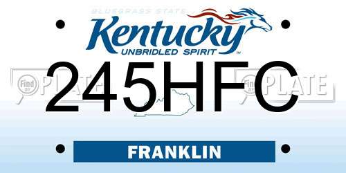 245HFC Kentucky License Plate